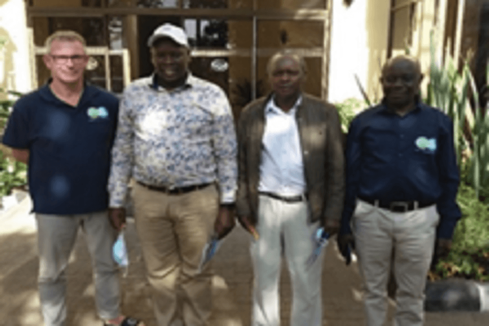 Left to right: Mr Han Tellegen (DTC), Mr. Johnstone Sang (Nakuru Dairy Union Chairperson), Mr. Joe Marema (Secretary, Nakuru Dairy Union) and Mr. Eric Kimalit (DTC) after an interview in Nakuru County in 2022
