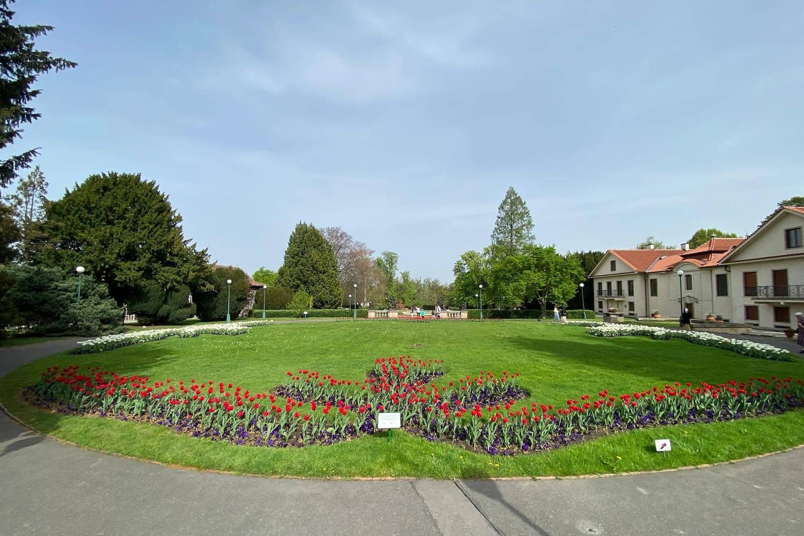 garden of the Prague Castle with tulip perk