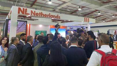 A photo taken during the visit of KRG-Minister of Agriculture to the NL Pavilion in Erbil