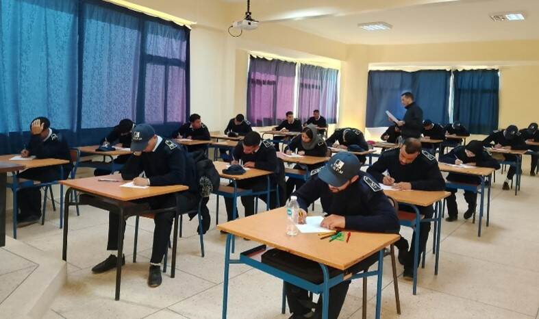 students sitting behind desks