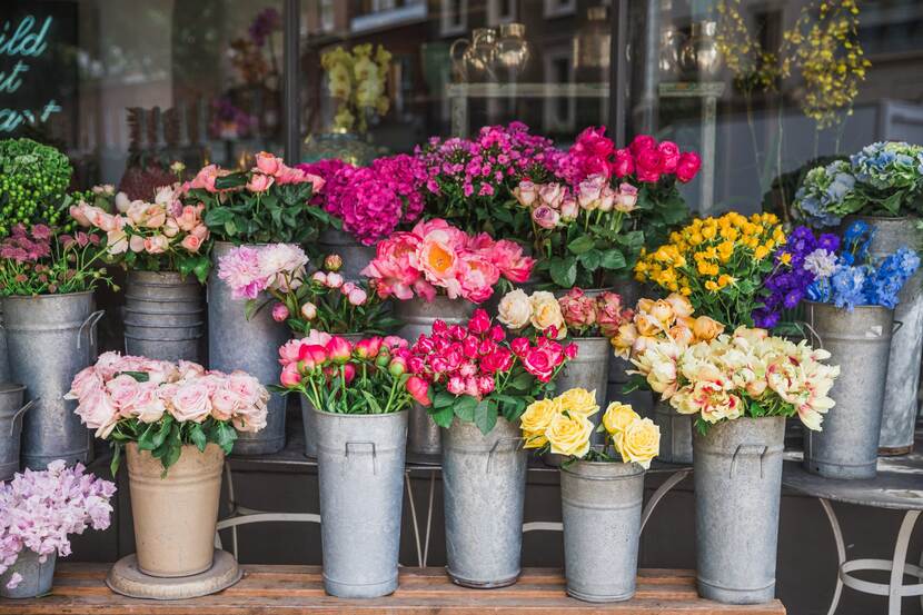 display of a flower shop