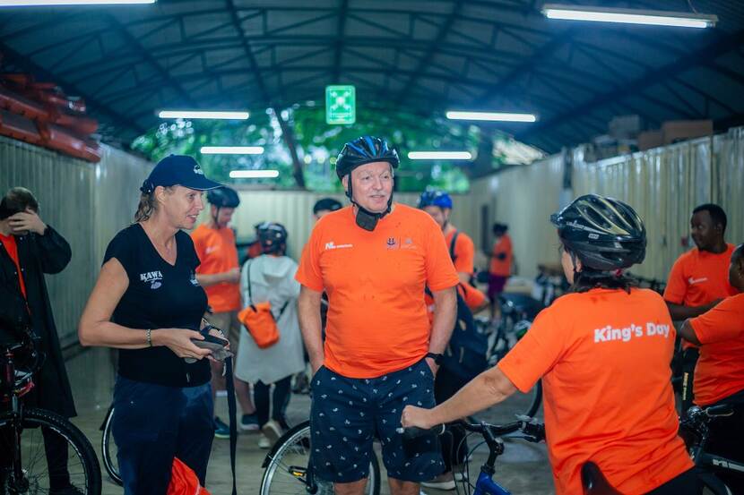 King's Day Reception Dar es Salaam - Amb. Wiebe de Boer at the cycling event