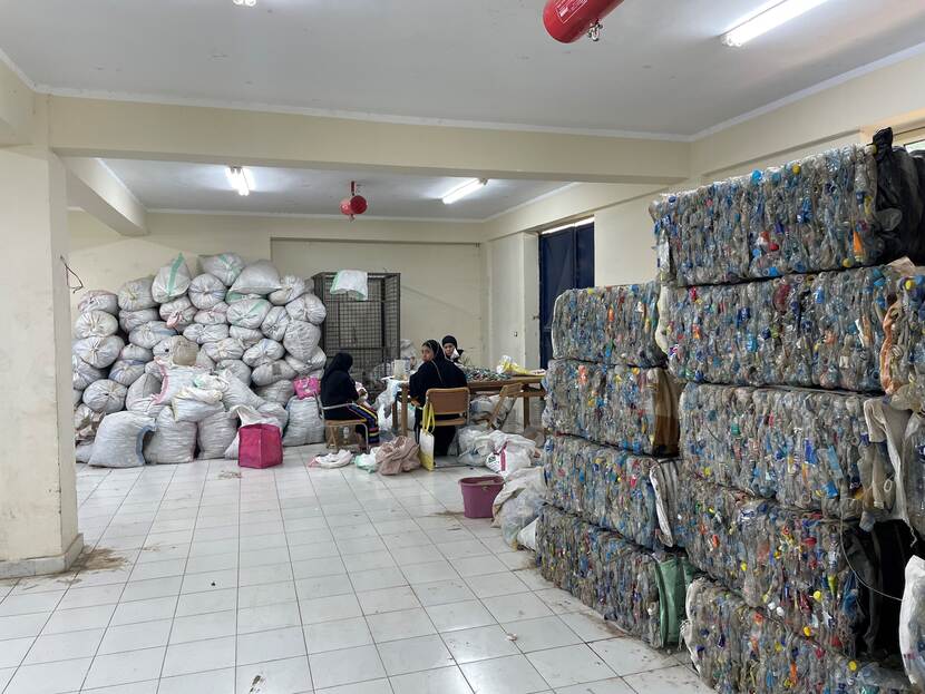 Plastic collected from the Nile by the 'Very Nile' initiative in Al Qursaya