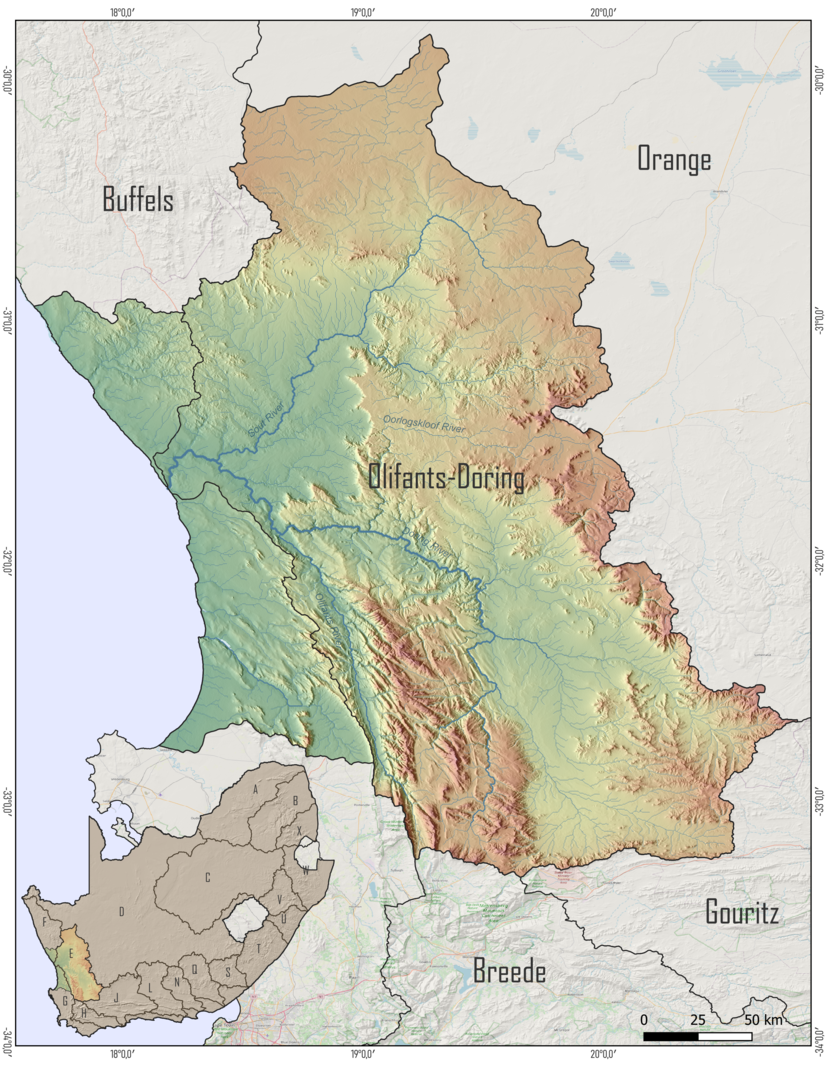 A map of the Olifants-Doring Catchment